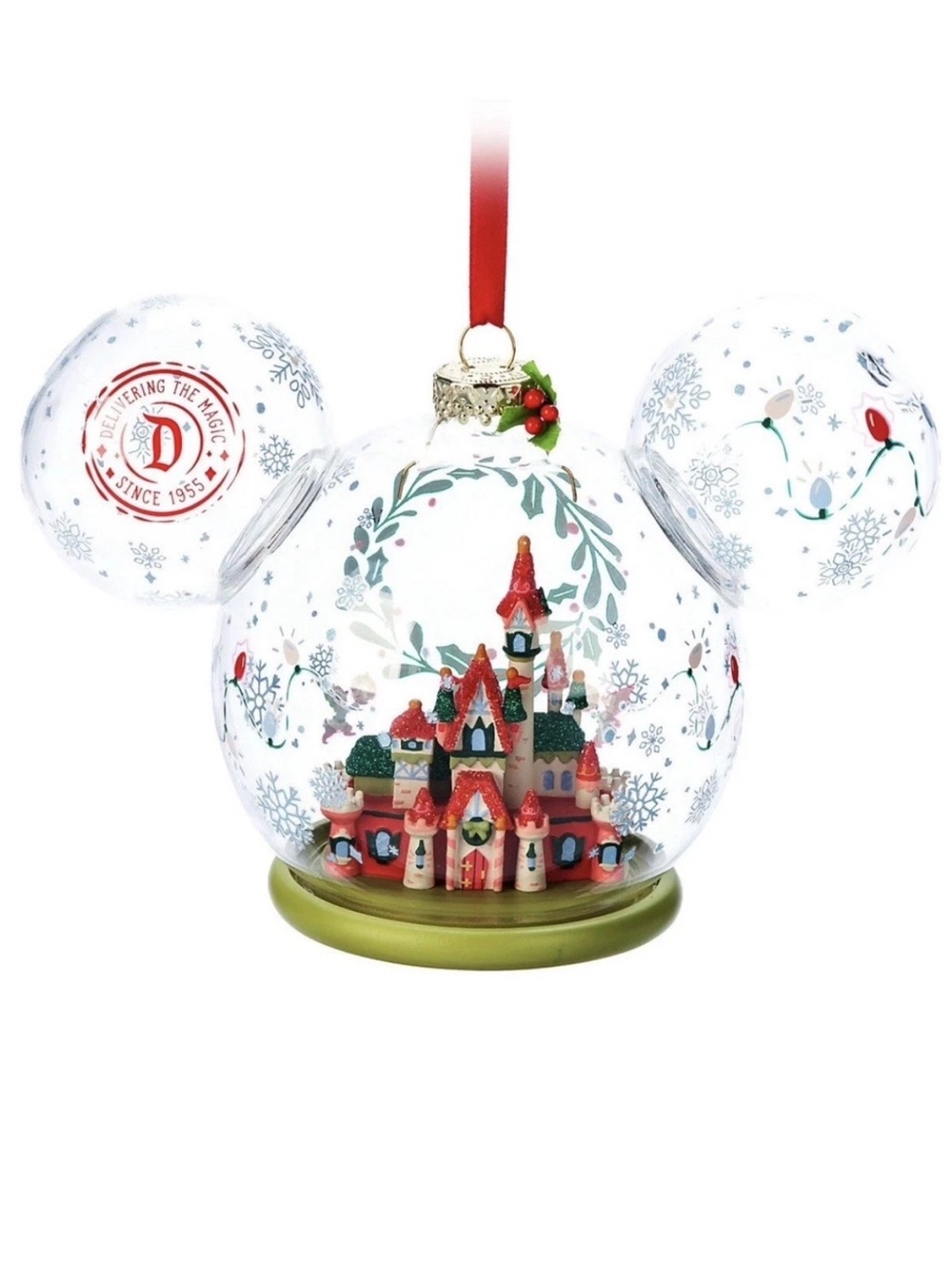 2024 Disneyland Sleeping Beauty Castle. Glass Ornament NIB